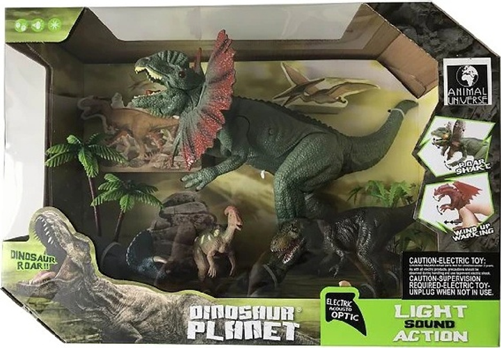 Zestaw zabawek Animal Universe Dinosaur set with light and sound Dilophosaurus 525007 (5700135250077) - obraz 1