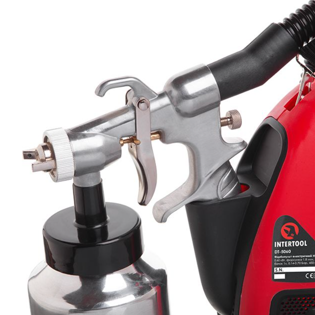 Краскопульт электрический HVLP Intertool 600Вт x 1000 мл (DT-5060) - Фото 4 Краскопульт электрический HVLP Intertool 600Вт x 1000 мл (DT-5060) - изображение 4