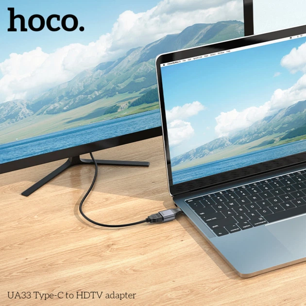Перехідник – адаптер HOCO UA33 Type-C to HDTV, Metal Gray - зображення 8