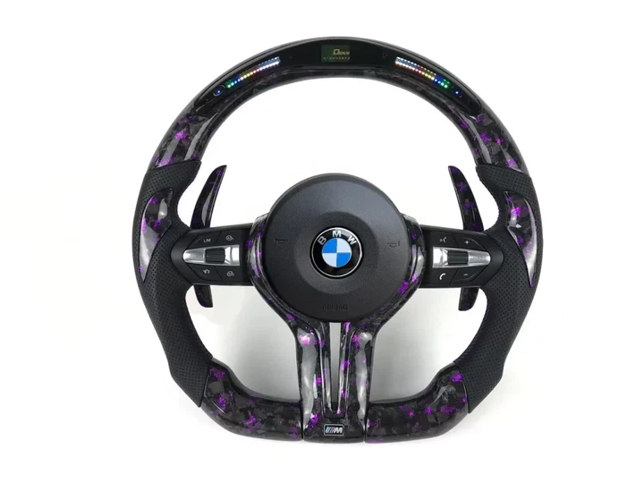 Руль из кованого карбону фіолетовий BMW M + Led екран F-Series F15 F16 F20 F21 F25 F26 F30 F31 F32 F34 F35 F36 - Фото 1 Руль из кованого карбону фіолетовий BMW M + Led екран F-Series F15 F16 F20 F21 F25 F26 F30 F31 F32 F34 F35 F36 - изображение 1