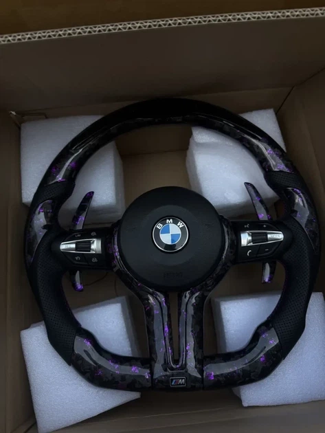 Руль из кованого карбону фіолетовий BMW M + Led екран F-Series F15 F16 F20 F21 F25 F26 F30 F31 F32 F34 F35 F36 - Фото 4 Руль из кованого карбону фіолетовий BMW M + Led екран F-Series F15 F16 F20 F21 F25 F26 F30 F31 F32 F34 F35 F36 - изображение 4