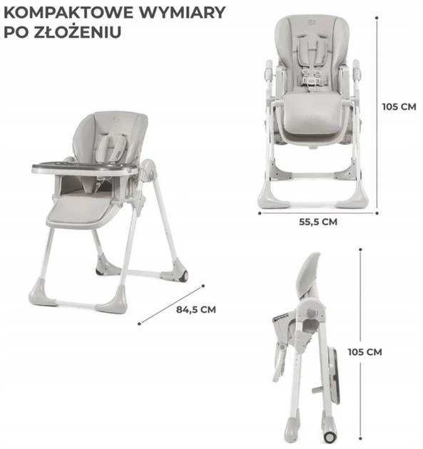 Krzesełko do karmienia Kinderkraft Yummy Różowe (5902533906277) - obraz 6