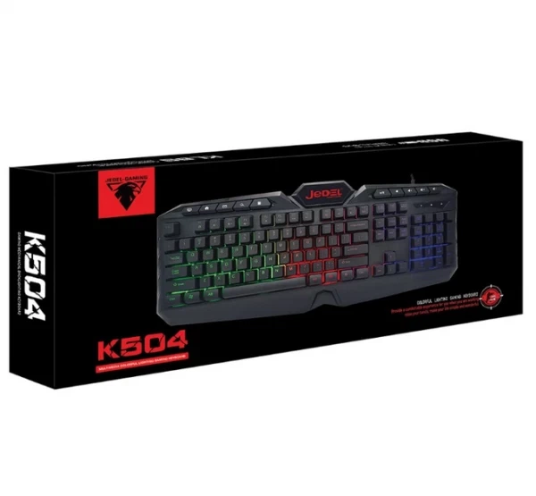 Клавіатура Jedel k504 usb, довжина кабелю 170см, (Eng/Укр/Рус), (483х188х35 мм) Black, 104к - Фото 3 Клавіатура Jedel k504 usb, довжина кабелю 170см, (Eng/Укр/Рус), (483х188х35 мм) Black, 104к - зображення 3