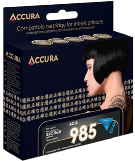 Tusz Accura ink Brother LC985C XL Cyan (5904726976142) - obraz 1