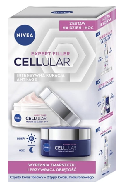 Набір Nivea Cellular Expert Filler Крем зволожувальний проти зморшок денний SPF 30 50 мл + Крем для обличчя нічний 50 мл (5900017099163) - зображення 1
