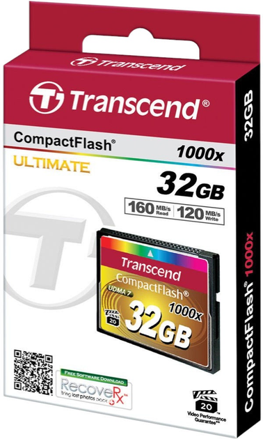 Karta pamięci Transcend CompactFlash 32GB 1000x (TS32GCF1000) - obraz 2
