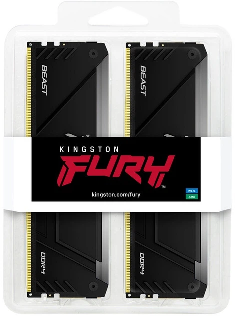 Оперативна пам'ять Kingston Fury DDR4-3200 65536MB PC4-25600 (Kit of 2x32768) Beast RGB 2Rx8 Black (KF432C16BB2AK2/64) - зображення 7