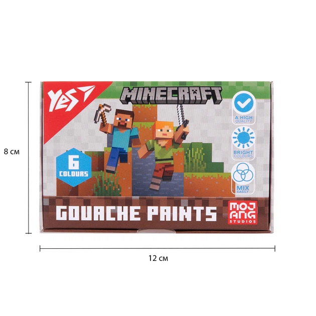 Краски гуашеві Yes Minecraft 6 кольорів по 20 мл - зображення 5