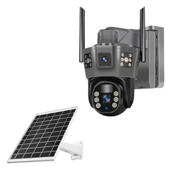 Уличная Wi-Fi камера TP18 с двумя объективами и солнечной панелью — 6 Мп, 350° PTZ, ночное видение, V380 Pro - Фото 3 Уличная Wi-Fi камера TP18 с двумя объективами и солнечной панелью — 6 Мп, 350° PTZ, ночное видение, V380 Pro - изображение 3