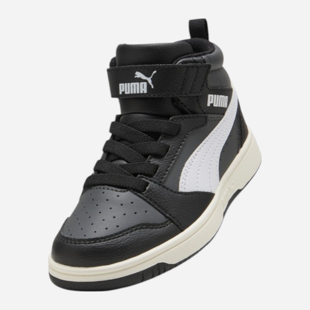 Дитячі демісезонні черевики для хлопчика Puma Rebound V6 Mid AC+ PS 39383229 27.5 (9.5UK) Чорні (4069156712591) - зображення 4
