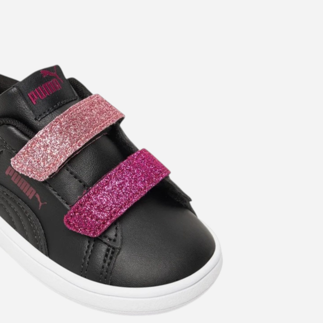 Дитячі кеди для дівчинки Puma Smash 3.0 L Glitter Velcro V Inf 39561007 23 (6UK) Чорні (4069156920774) - зображення 6