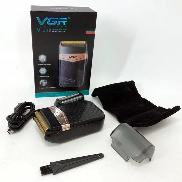Портативна акумуляторна електробритва для стрижки бороди та вусів з USB VGR V-331 Pro Чорний + Щіточка для чищення - Фото 10 Портативна акумуляторна електробритва для стрижки бороди та вусів з USB VGR V-331 Pro Чорний + Щіточка для чищення - изображение 10