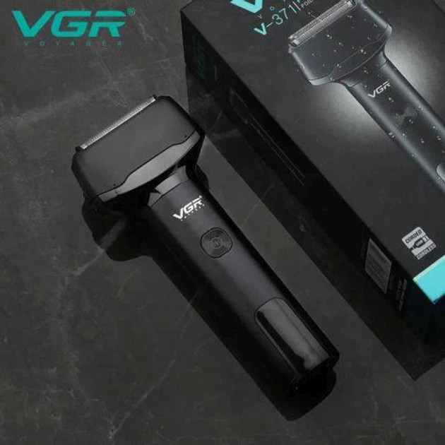 Акумуляторна електробритва для гоління обличчя з USB та IPX5 VGR V-371 Pro Чорний + Щіточка для очищення - Фото 3 Акумуляторна електробритва для гоління обличчя з USB та IPX5 VGR V-371 Pro Чорний + Щіточка для очищення - изображение 3