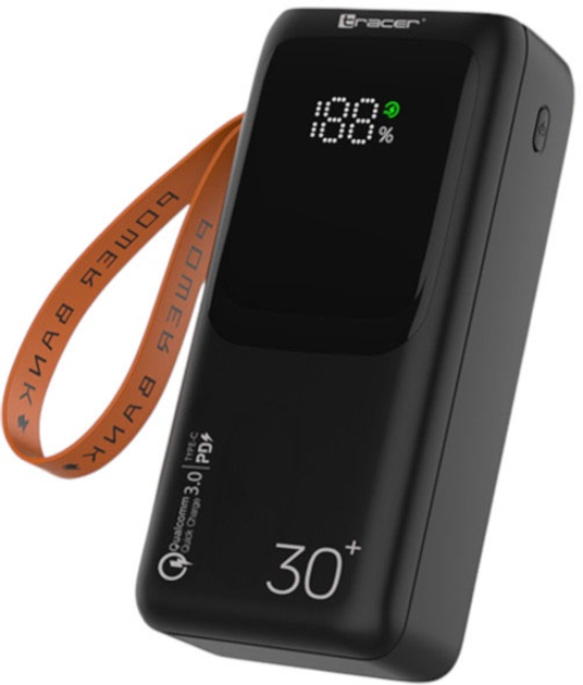 Powerbank Tracer Vouge-3 30000mAh Black (5907512872970) - obraz 1