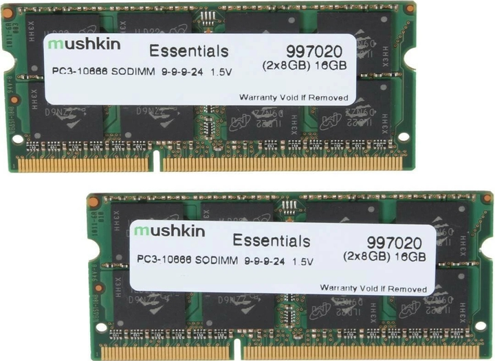 Оперативна пам'ять Mushkin DDR3-1333 16384MB PC3-10666 (Kit of 2x8192) Essentials (B006E0P21W) - зображення 1