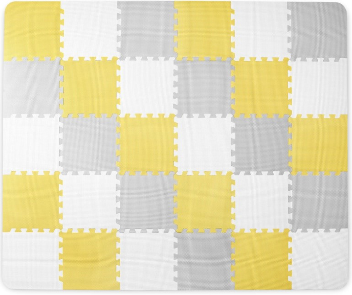 Mata piankowa puzzle KinderKraft Luno 150 x 180 cm 30 elementów Żółto-szara (5902533913602) - obraz 1