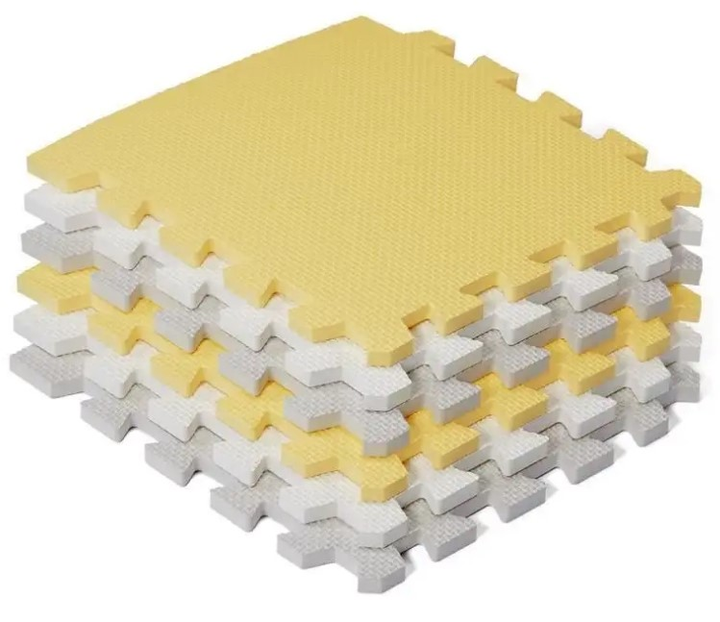 Mata piankowa puzzle KinderKraft Luno 150 x 180 cm 30 elementów Żółto-szara (5902533913602) - obraz 3