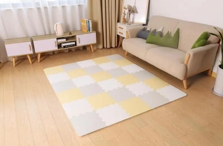 Mata piankowa puzzle KinderKraft Luno 150 x 180 cm 30 elementów Żółto-szara (5902533913602) - obraz 9