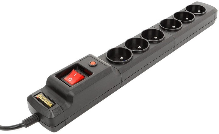 Мережевий фільтр Accura Premium Crux 3 м 6 розеток Black (ACC4023) - зображення 1