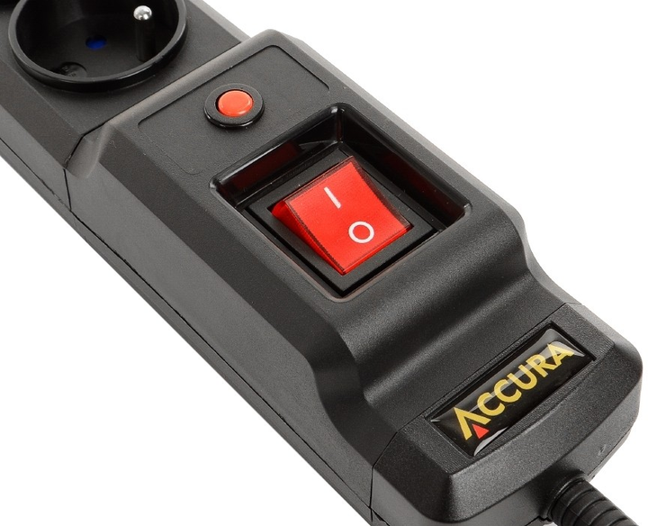 Мережевий фільтр Accura Premium Crux 3 м 6 розеток Black (ACC4023) - зображення 3