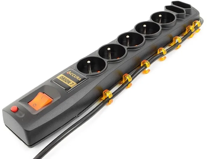 Listwa zasilająca Accura Premium Orion 3 m 7 gniazd Black (ACC4013) - obraz 3