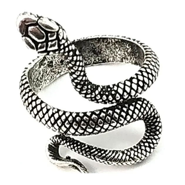 Кольцо Змея кольцо кольцо со змеей Snake серебряный цвет - Фото 1 Кольцо Змея кольцо кольцо со змеей Snake серебряный цвет - изображение 1