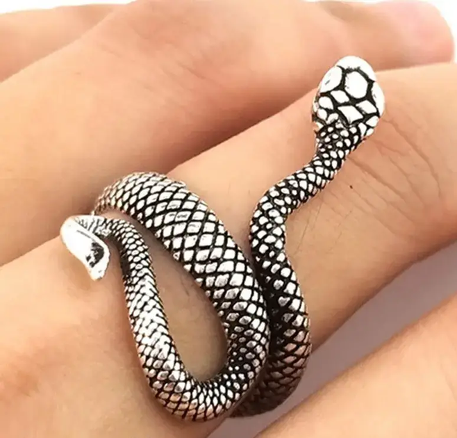 Кольцо Змея кольцо кольцо со змеей Snake серебряный цвет - Фото 5 Кольцо Змея кольцо кольцо со змеей Snake серебряный цвет - изображение 5