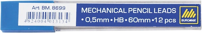 Стержни Buromax для механических карандашей HB 12 шт 0.5 мм (BM.8699) - Фото 1 Стержни Buromax для механических карандашей HB 12 шт 0.5 мм (BM.8699) - изображение 1