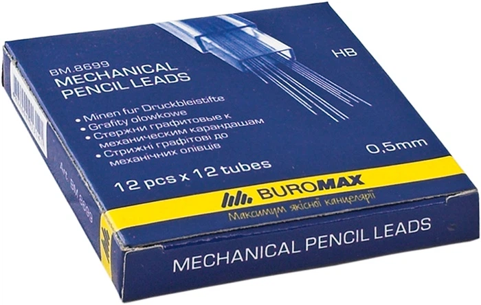 Стержни Buromax для механических карандашей HB 12 шт 0.5 мм (BM.8699) - Фото 3 Стержни Buromax для механических карандашей HB 12 шт 0.5 мм (BM.8699) - изображение 3