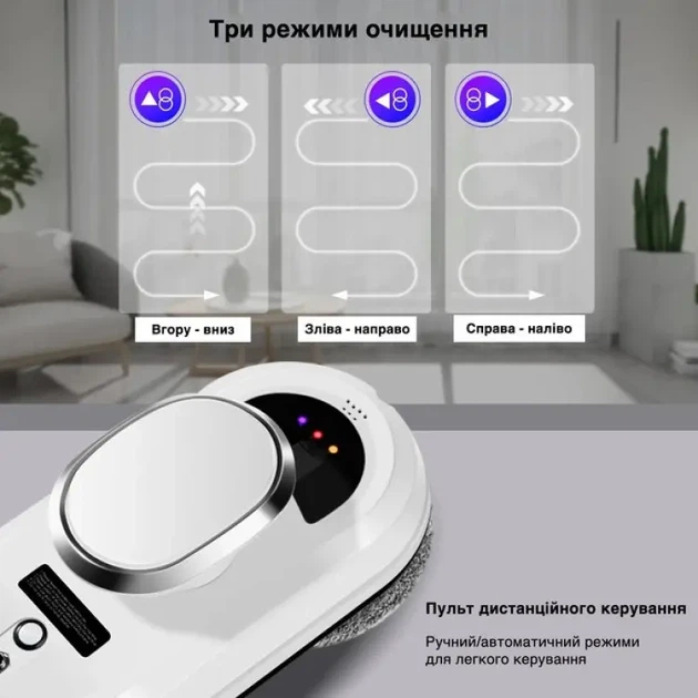 Робот для мойки окон IXIU Glass Cleaning Robot с пультом 80 Вт 20 минут - изображение 2