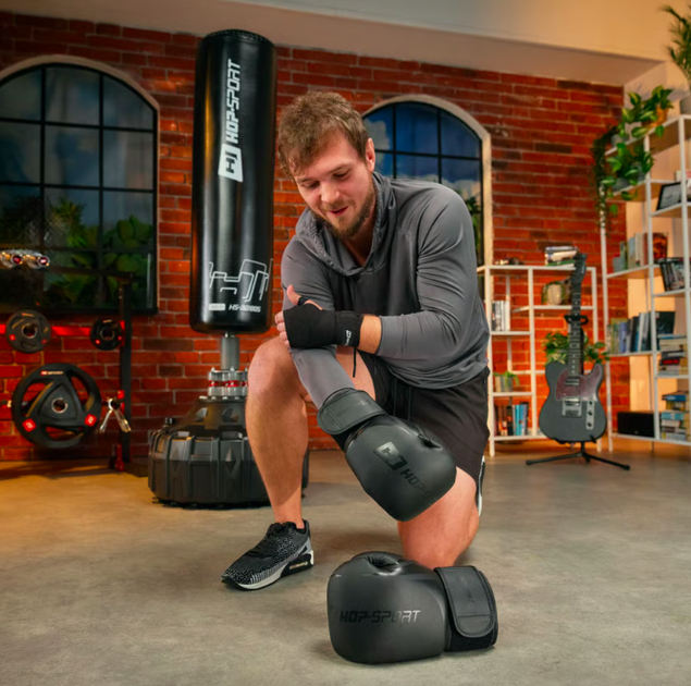 Боксерские перчатки Hop-Sport HS-BG10 10oz черные - изображение 3