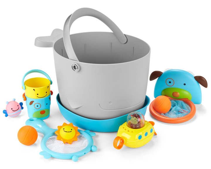 Набір для купання Skip Hop Fun-Filled Bath Toy Bucket Gift Set MOBY (0195861847182) - зображення 3