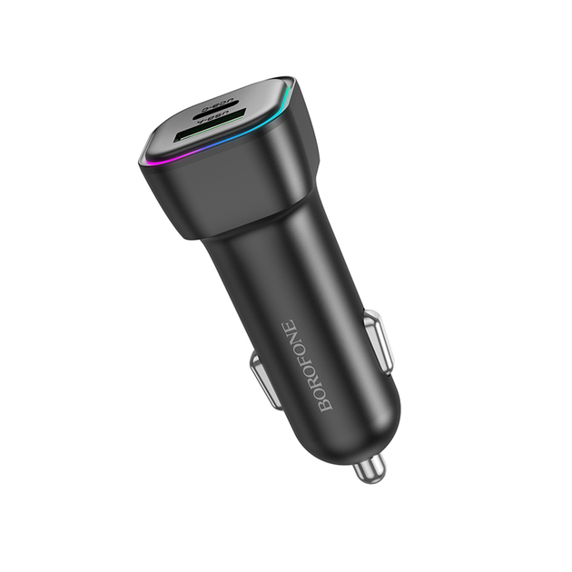 Автомобільний зарядний пристрій BOROFONE BZ28A Trophie PD30W+QC3.0 car charger Black 6941991110818 - зображення 5