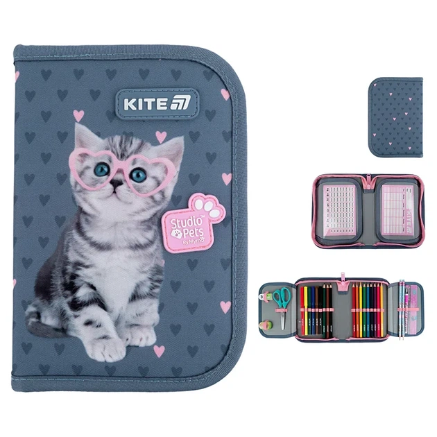 Пенал з наповненням Kite Studio Pets SP25-622H-1, 1 відділення, 2 відвороти - зображення 5