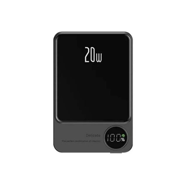 Беспроводной повербанк для айфона Apple MagSafe Power Bank Iphone 10000mAh 20W Магсейф Q9 Серый цвет - изображение 4