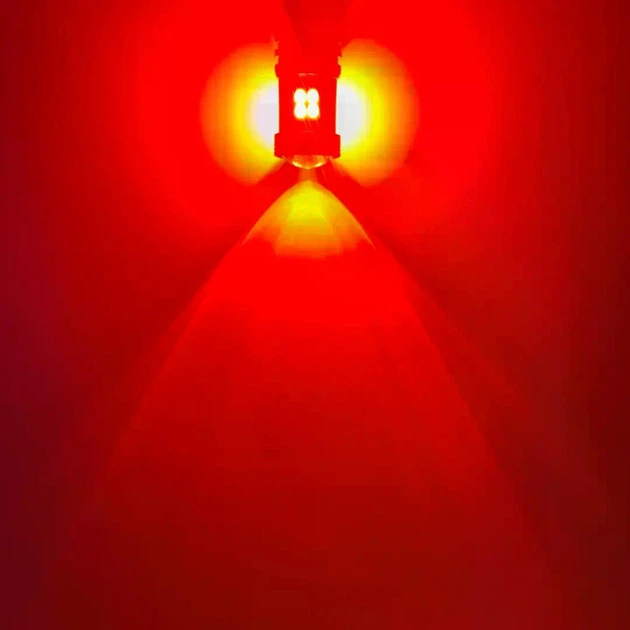 Автолампа світлодіодна LED BSmart BS8t 12В - 24В W21/5W 7443 T20 3030 15SMD червона - зображення 6