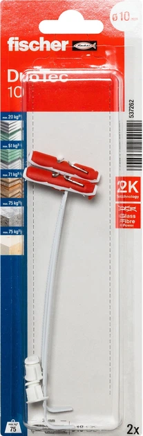 Дюбель Fischer DuoTec 10 мм 2 шт (537262) - зображення 2