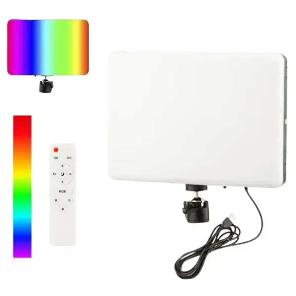 Светодиодная прямоугольная LED-лампа разноцветная RGB PM26 с пультом - изображение 2