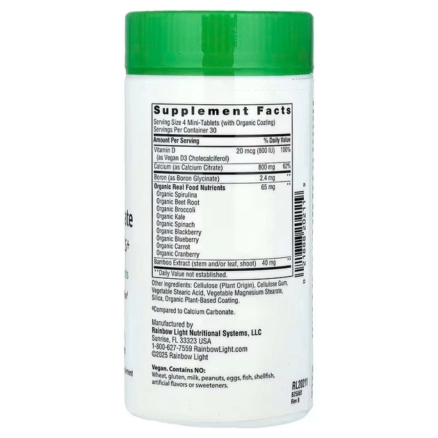Цитрат кальция для костей Rainbow Light Calcium Citrate 120 таблеток в упаковке (ARE-575273) - изображение 2