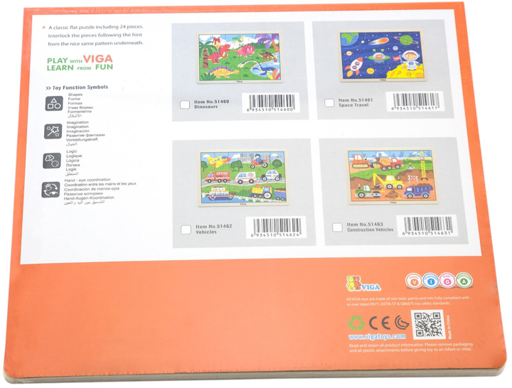Puzzle na podkładce Viga Pojazdy w mieście 24 elementy (51462) (6934510514624) - obraz 3