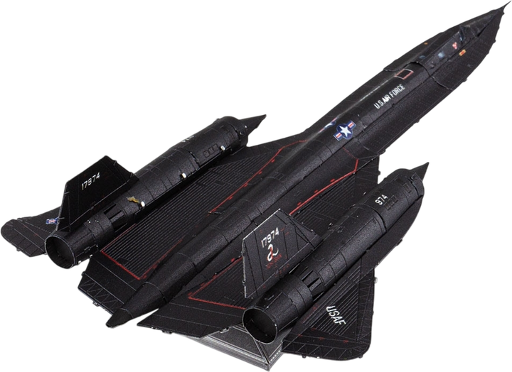Конструктор 3D металлический Fascinations Metal Earth Самолет ВВС США Lockheed SR-71 Blackbird 45 деталей (ME1034_fascinations) - изображение 4