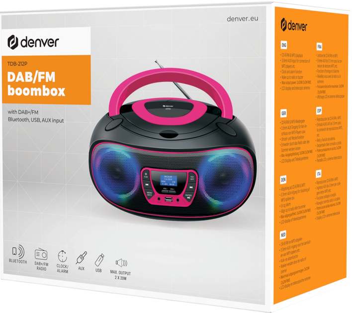 Радіоприймач Denver TDB-212P Pink - зображення 6