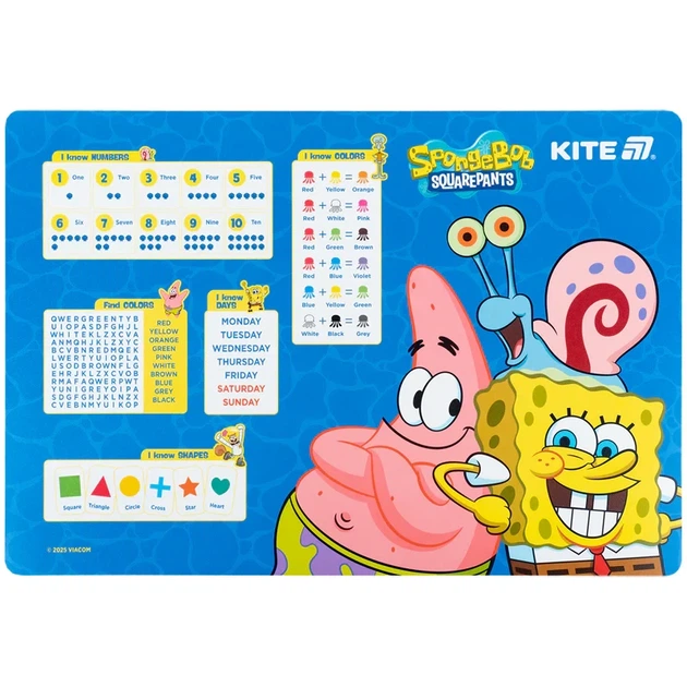 Підкладка настільна Kite Sponge Bob SB25-207 - Фото 1 Підкладка настільна Kite Sponge Bob SB25-207 - изображение 1