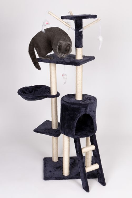 Drapak dla kota Petsi domek drzewo legowisko 138 cm XL szary (5903089065920) - obraz 6