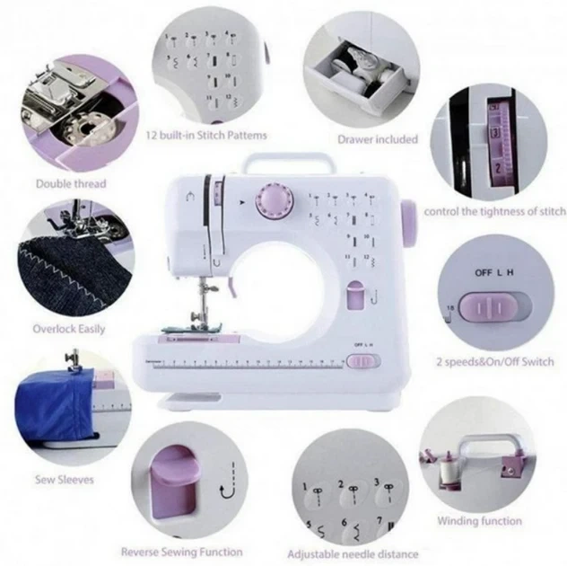 Портативная єлектрическая швейная машинка Sewing Machine 505 12 программ WLSM 505 - изображение 3