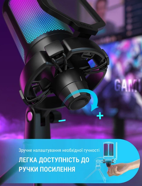 Микрофон конденсаторный настольный игровой FIFINE A6V AMPLIGAME (A6V) с поп-фильтром / Black - изображение 8