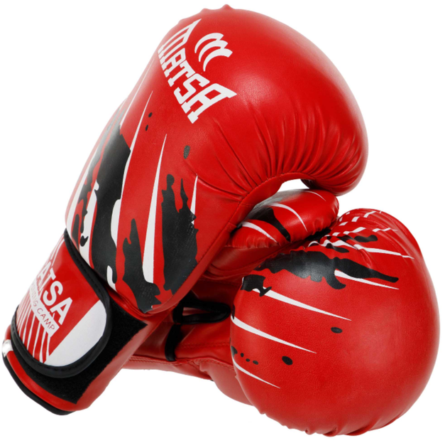Перчатки боксерские тренировочные на липучке Matsa Training Camp 7300 размер 12 унции Red-Black - изображение 2
