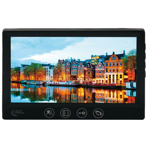 Видеодомофон з цветным дисплеем Light Vision AMSTERDAM FHD BLACK 7" IPS, Full HD запись Черный - Фото 1 Видеодомофон з цветным дисплеем Light Vision AMSTERDAM FHD BLACK 7" IPS, Full HD запись Черный - изображение 1