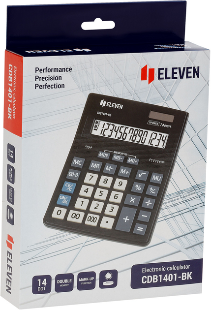 Калькулятор Eleven 14-розрядний Black (CDB1401-BK) - зображення 6