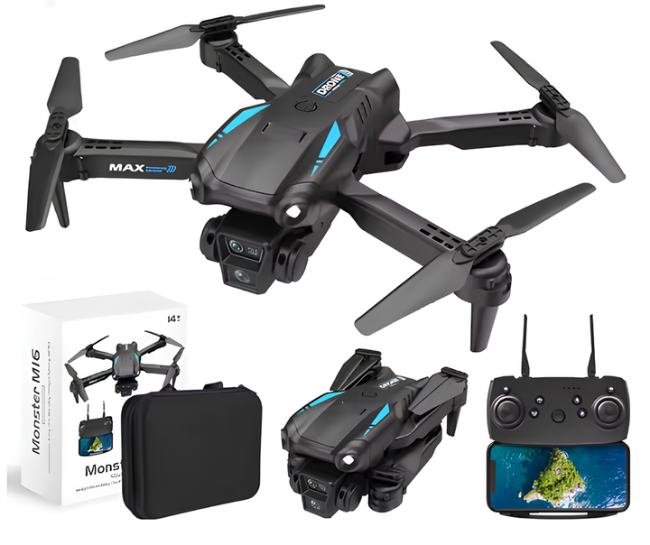 Дитячий квадрокоптер M16 PRO 5G з камерою для відеозйомки 8К HD із GPS Чорний - Фото 2 Дитячий квадрокоптер M16 PRO 5G з камерою для відеозйомки 8К HD із GPS Чорний - зображення 2